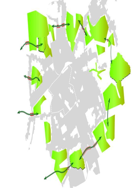 (Groene) verbindingen: concept groene corridors De groene lobben worden met