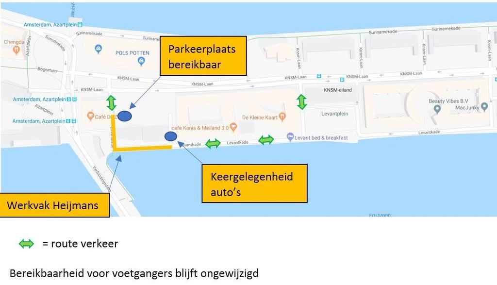 Zie onderstaand kaartje voor de bereikbaarheid en routes. Verkeer kan via de reguliere manier de straat inrijden. Er is een keerlus gecreëerd zodat u ook de straat weer makkelijk kunt verlaten.