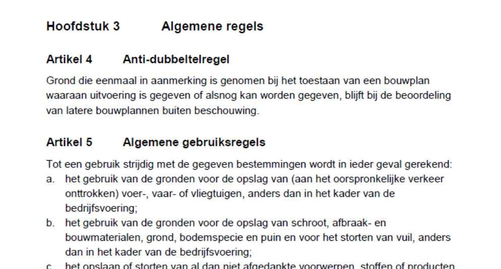 Bestemmingsplan regels Hoofdstuk 3: Algemene regels Artikel 4: