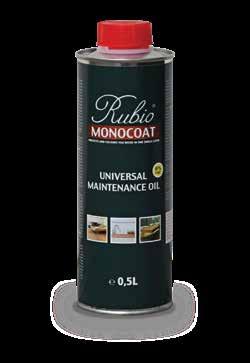 36 EXTRA RMC Universal Maintenance Oil Universele onderhoudsolie, uniek in zijn soort RMC Universal Maintenance Oil is een onderhoudsolie voor het opfrissen van hout dat behandeld werd met Rubio