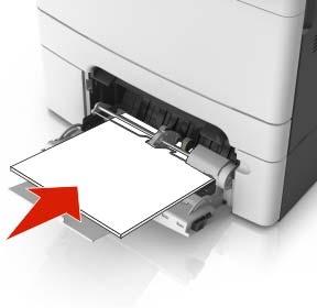 Papierstoringen verhelpen 239 Papier vastgelopen in de multifunctionele invoer 1 Verwijder het papier uit de