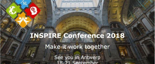 Save the date > INSPIRE conferentie, 18 21 september, Antwerpen > Trefdag Digitaal Vlaanderen #TDV18, 29 november, Gent