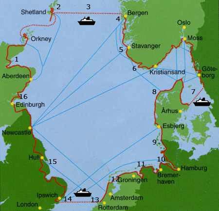12 9 Fietstoerisme langs de Noordzee De North Sea Cycle Route (NSC-route) is de langste, volledig bewegwijzerde fietsroute ter wereld (figuur 10).
