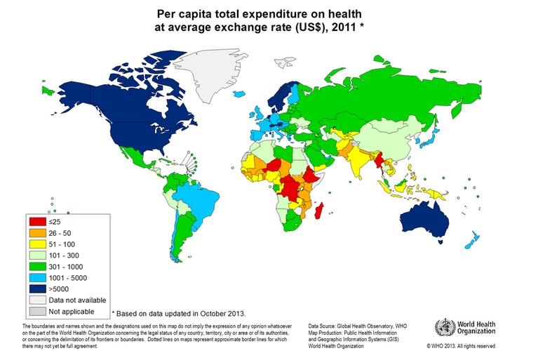 Terwijl van wereldwijde uitgaven voor gezondheidszorg slechts 12% percent wordt besteed in