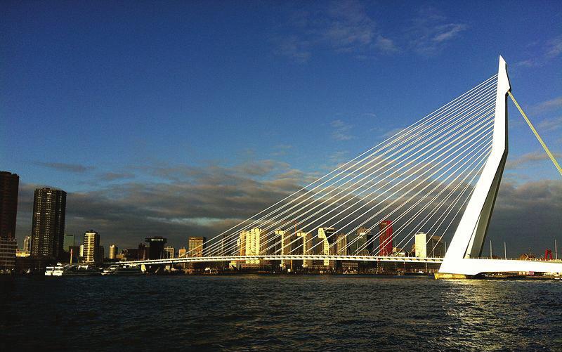 Opgave: Tuibrug In nevenstaande afbeelding is de Erasmusbrug weergegeven. De Erasmusbrug in Rotterdam is in 1996 in gebruik genomen. Deze opgave heeft betrekking op het tuibrugdeel van deze brug.