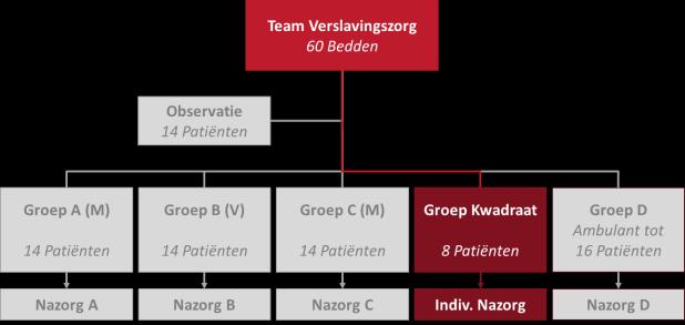 Het Kwadraat WERKING Vervolgprogramma na behandelgroep A/B/C Gemengde groep, maximum 8 patiënten Termijn: 2