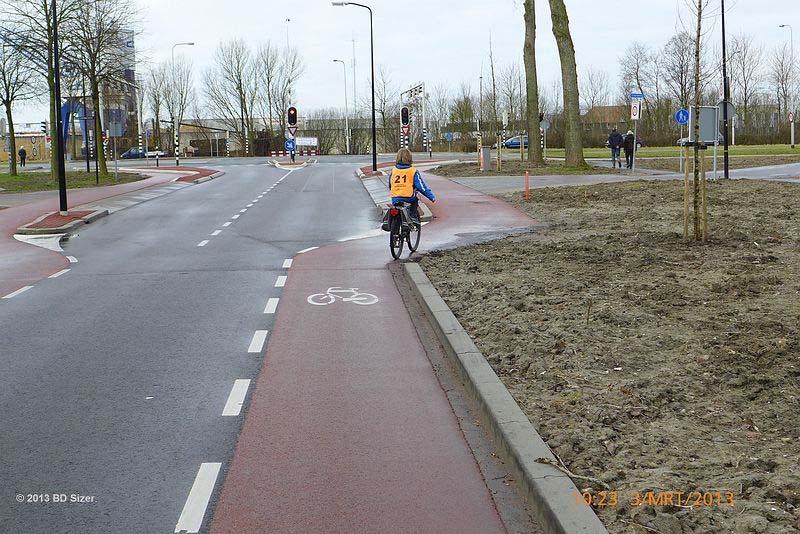 Linksaf fietspad Westerweg