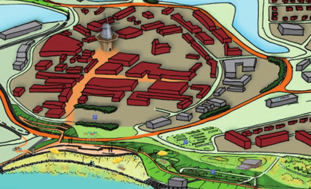 Als onderdeel van het Centrum plan komt er meer parkachtig groen en wordt de vroegere vestingsstruc tuur beter zicht baar gemaakt.