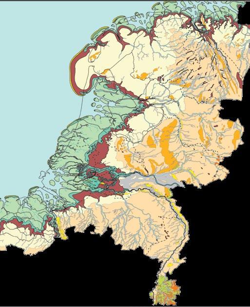 16 Cultuurhistorische IJsselmeerbiografie Deel 1: Een geschiedenis in vogelvlucht Paleogeografische kaarten van het Zuiderzeegebied. Van links naar rechts 5500 v.chr., 500 v.chr., 100 n.chr. en 800 n.