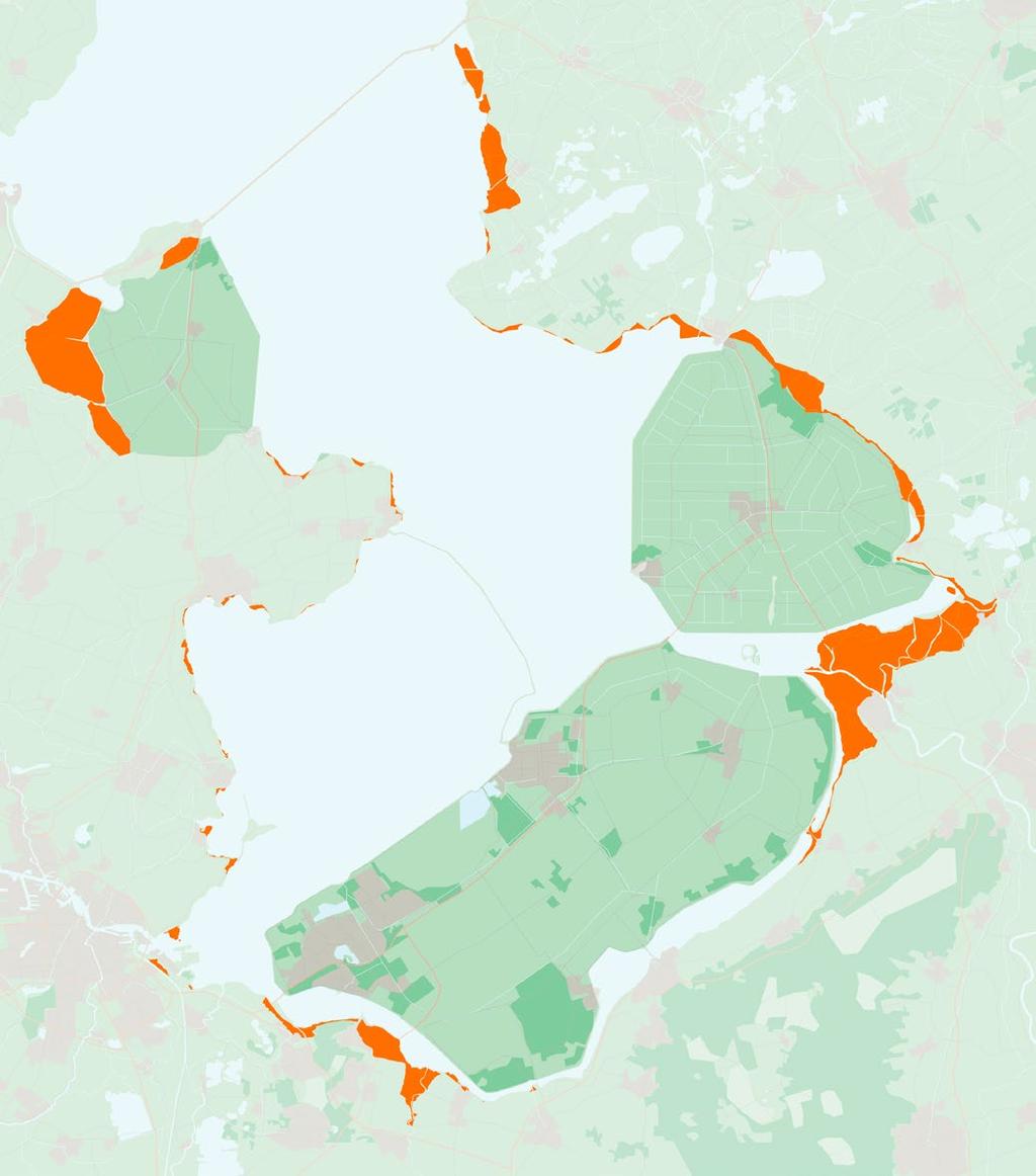 Land in zee: buitendijkse gronden 57 Buitendijkse gronden, die buiten de primaire waterkering liggen, met uitzondering van de gronden rond de Wieringermeer. Deze gronden konden tot 1932 overstromen.