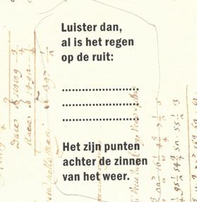 Bespreek elk gedicht: 1 Ted van Lieshout Laat de leerlingen vrij interpreteren en stimuleer hen om creatief te interpreteren. > Wat bedoelt de dichter volgens jou met al die stipjes?