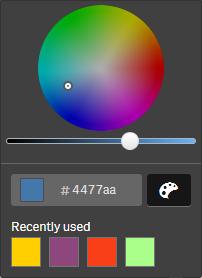 7 Apps beheren De geavanceerde kleurenopties gebruiken Doe het volgende: 1. Klik op S in de vervolgkeuzelijst voor een kleur.
