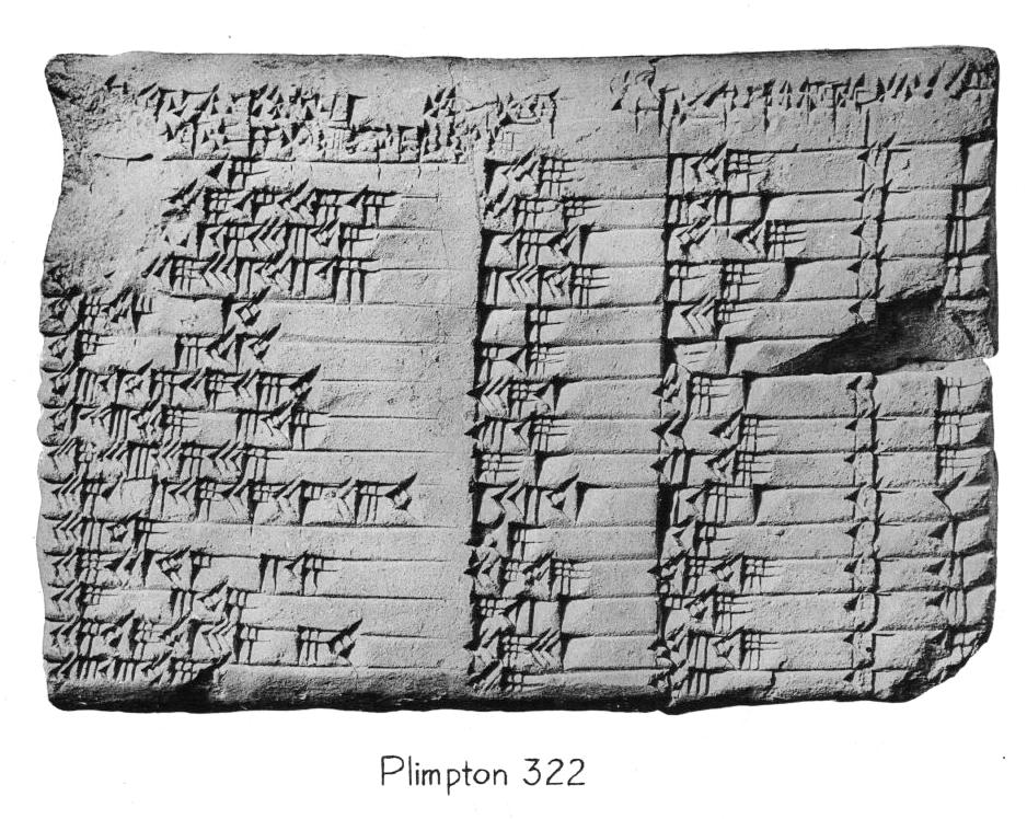 1.2. PYTHAGOREÏSCHE DRIETALLEN 5 1.2 Pythagoreïsche drietallen Dit tablet is gemaakt in Babylon, ca. 2000 v. Chr.