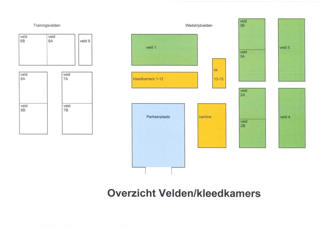 Trainingsvelden Wedstrijdvelden veld veld 6B 6A veld 9 kk