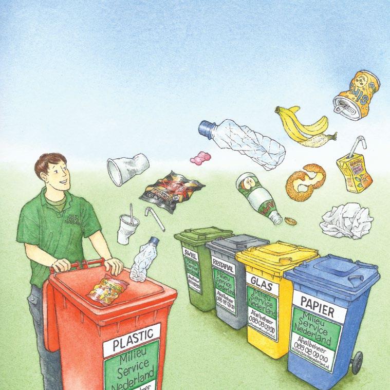 Door te zorgen dat we minder afval gebruiken, zoals zakjes, doosjes, papiertjes, pakjes en blikjes, zorgen we voor een beter milieu.