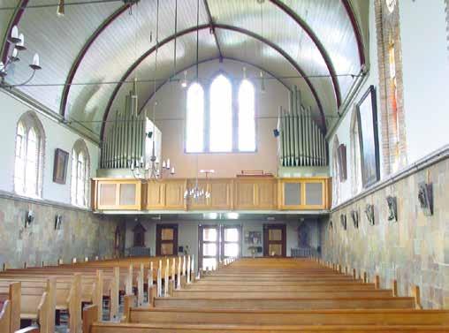 2018 Friese Orgelkrant pagina 13 ook aantreft in andere neogotische kerken, die van een groot westvenster zijn voorzien, zoals bij de Adema-orgels in Workum (1885), Harlingen (1898) en Lisse (1913).
