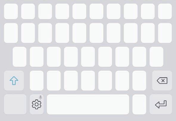 Basisfuncties Tekst ingeven Toetsenbordindeling Er verschijnt automatisch een toetsenbord wanneer u tekst ingeeft om berichten te versturen, notities te maken en meer.