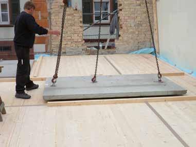 Geschikt om bij verbouwingen op balken of massief houten onderconstructies betonnen platen te schroeven. Trekbelasting voor toepassing in belastingsgebieden 1 en 2* (* bij voldoende sterkbeton).