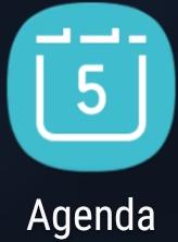 146 Werken met een Samsung telefoon met Android 8 6.1 De agenda De app Agenda is de agenda op uw telefoon. Zo opent u deze app: De agenda wordt geopend met de weergave van de huidige maand.