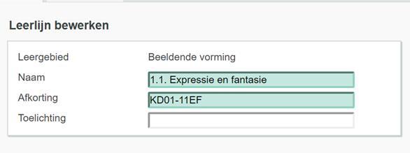 Ga naar tabblad beheer, vervolgens naar leerlijnenpakketten 2. Kies het leerlijnenpakket waarin iets veranderd moet worden en klik op bewerken. 3. Klik op leergebied of leerlijn in de harmonica.