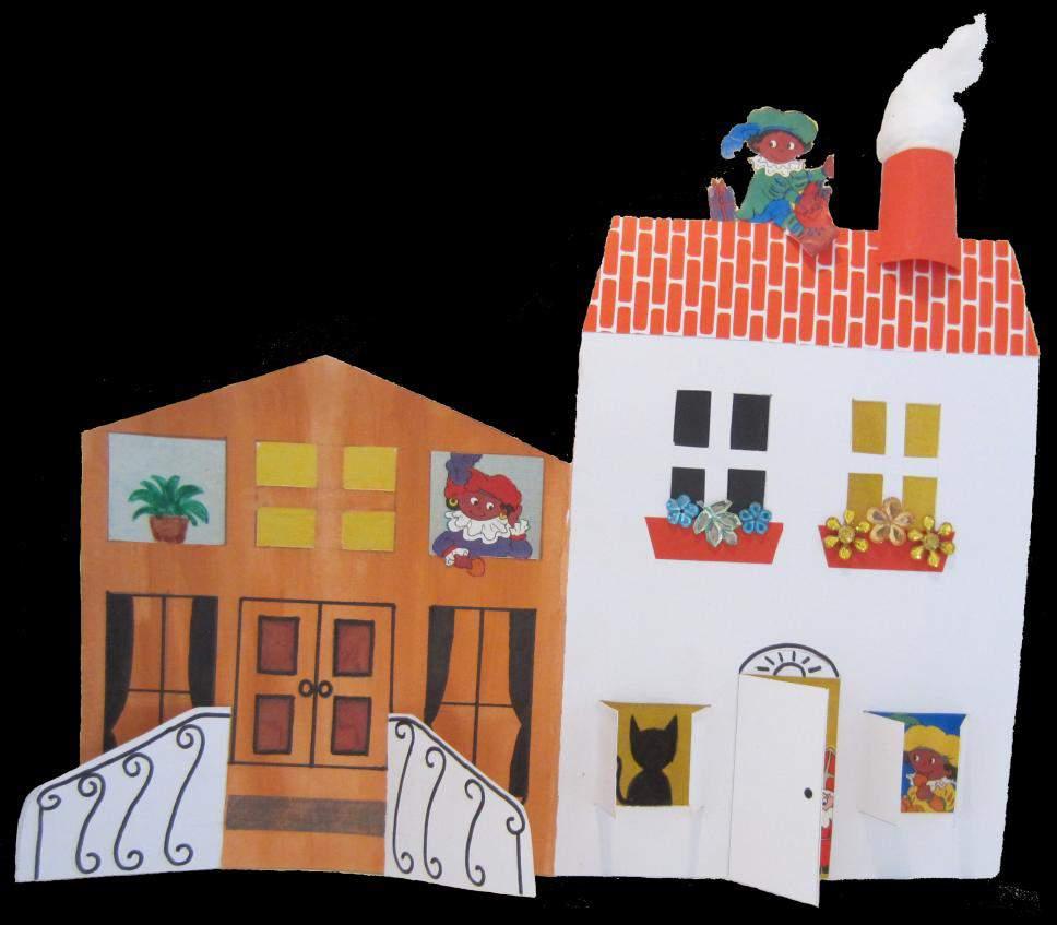 6. Een straat De kinderen ontwerpen zelf een huis. Alle huizen bij elkaar vormen een straat. De kinderen knippen uit karton de vorm van een huis.