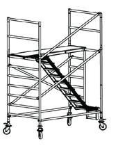 V.II Méthode de construction échafaudage à escaliers RS TOWER 53 1. 1 cadre de passage et 1 cadre seront utilisés pour la base de l échafaudage à escaliers.