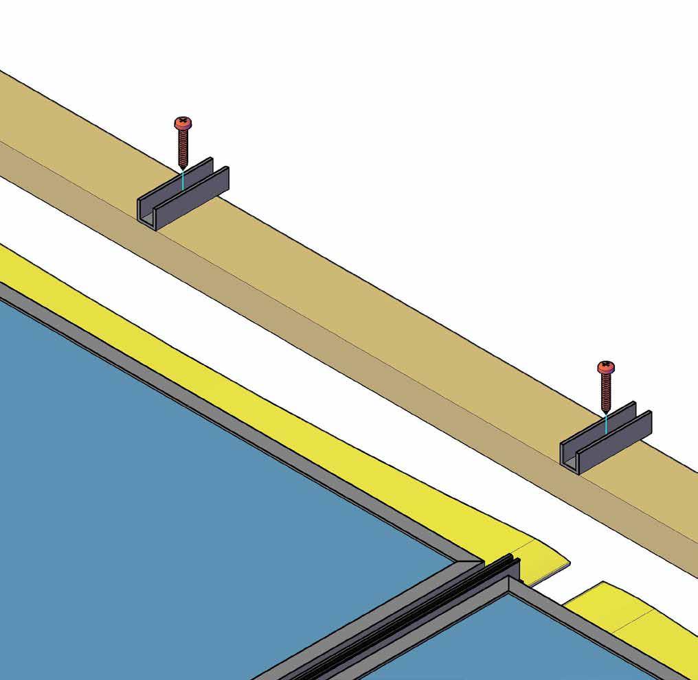 BRSCHROEF5X35 BI-BPR-PLP Robisol Panlatplaatjes monteren De panlatplaatjes BI-BPR-PLP worden gemonteerd op de panlat boven het deksysteem en zijn bedoeld voor de ondersteuning van het bovenprofiel.