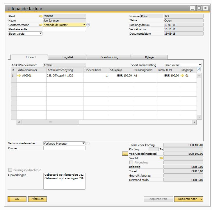 3. Inkoopdocumenten: instellen verlaagd btw-tarief naar 9% in SAP Business One Naast het btw-tarief veranderen in het verkoopproces, is het ook belangrijk dat uw inkoopproces goed ingesteld staat