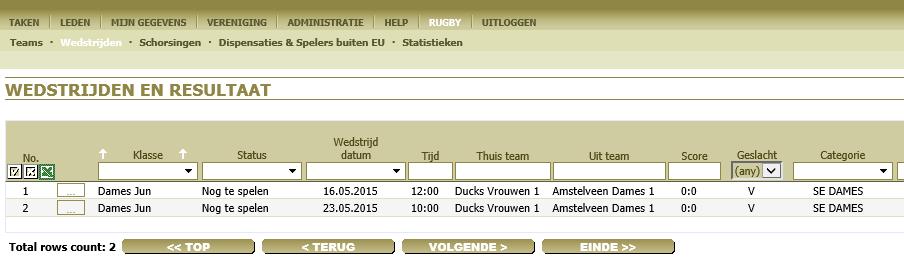 INLOGGEN Login met je inloggegevens op: www.erugby.