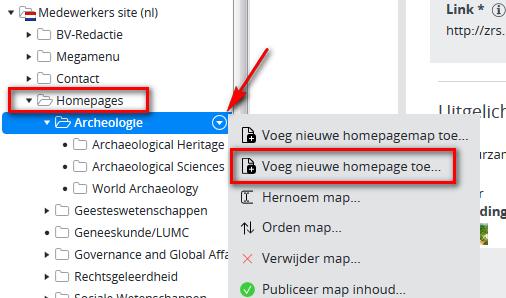 Actie Uitleg Naam Context: Organisatie Invullen App blok Vul hier de naam van de homepage in. Gebruik hiervoor dezelfde naam als de foldernaam.