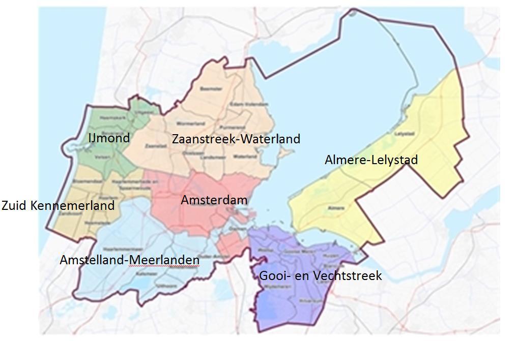 Bijlage 1: Geografische ligging Metropoolregio Amsterdam In deze afbeelding is de geografische ligging van de MRA te zien.