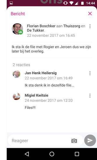 Weergave van 1 bericht Door op een bericht te klikken kun je het volledige bericht en reacties lezen.