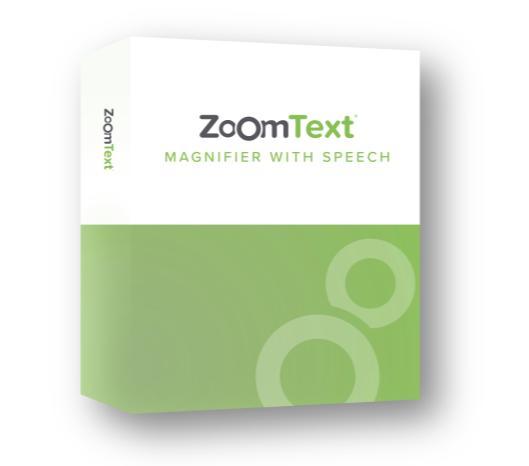 ZoomText Magnifier Reader Freedom Scientific (VFO) Vergroting met spraak Op CD of USB-stick ZoomText Camerafunctie: vergroten van drukwerk/voorwerpen via HD webcam Combineerbaar met Topolino Smart en