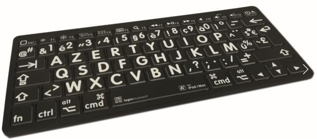 12,3 cm ZoomText toetsenbord AI² Azerty toetsenbord met grote letters Hoog contrast: zwart met witte letters of zwart met