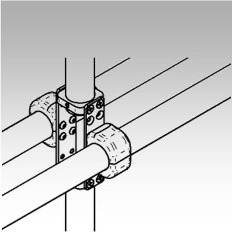 platen, 2 stuks heavy duty buis montageringen materiaal gepoederd staal belasting tot 100 kg. Samengesteld product en omvat de volgende producten: 2xBT7025, 2xBT7051.