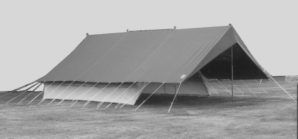 PATROUILLE-TENTEN "2000" 2019 PATROUILLE "2000" met voorterras van 2 m Deze patrouille-tent heeft dezelfde binnentent als de normale uitvoering, maar heeft een voorterras