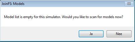 Verbinding maken met de Flightsimulator op je PC Start nu je Flightsimulator op en als die draait klik je op "Simulator" om de verbinding met JoinFS te maken.