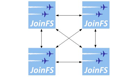 Omschrijving Het JoinFS programma is freeware, gemaakt door Peter Memmott, en wordt gebruikt bij het gezamenlijk vliegen met een flightsimulator via een internetverbinding.