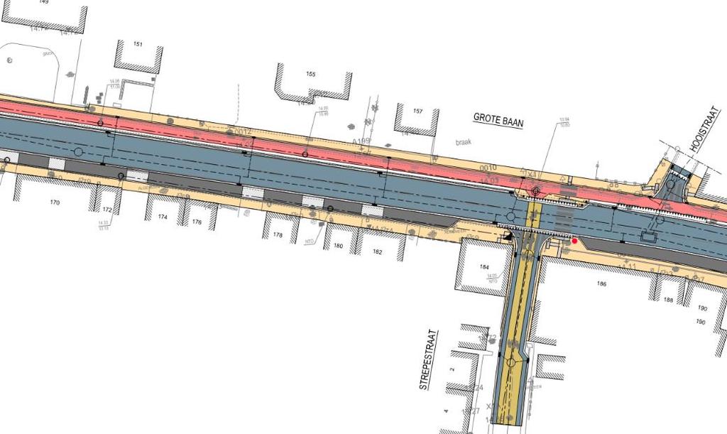 betonstraatstenen Veiligheidsstrook langs fietspad en inritband thv.