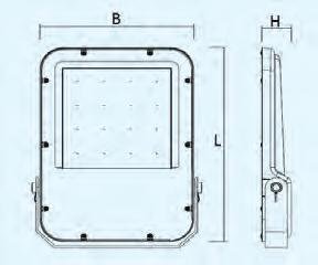 LED Schijnwerper Buitenarmaturen SWL-S Symmetrische lens Brede serie, diverse toepassingen 3143 Extra specificaties Omgevingstemp. -20 C tot +40 C Power factor 0,95 CRI >70 L80/B10 50.000 bij max.