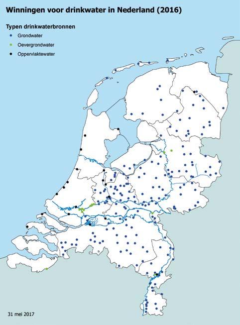 Drinkwaterbronnen in Nederland Welke bronnen voor drinkwater zijn er? In Nederland wordt drinkwater geproduceerd uit grondwater, oevergrondwater en oppervlaktewater.