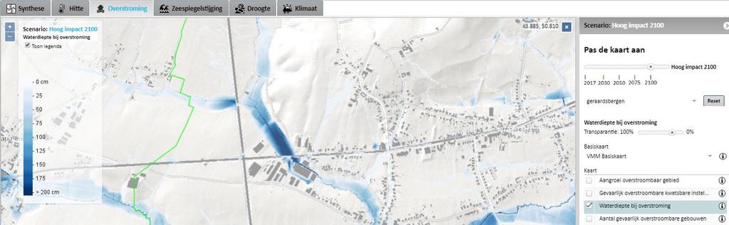 + waterdiepte bij overstroming