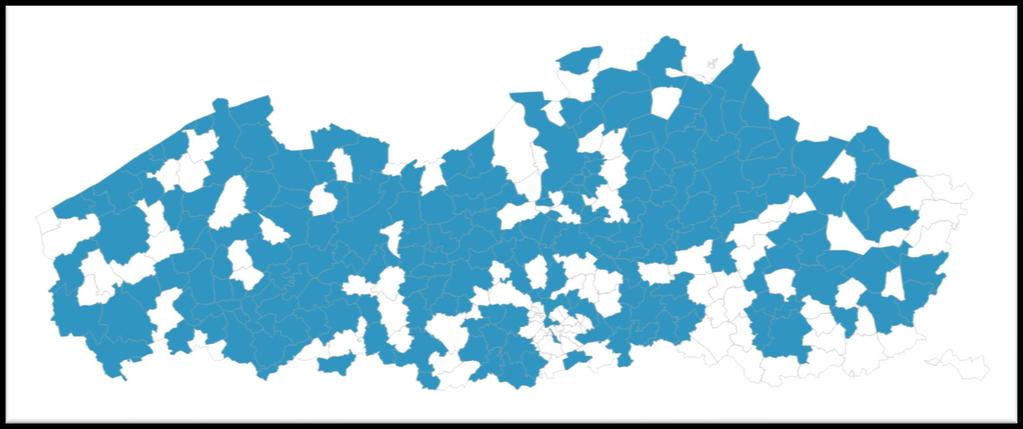 Deelnemers aanvraagjaar 2017-2018 op een kaart van Vlaanderen Deze kaart geeft een beeld van de verspreiding van onze