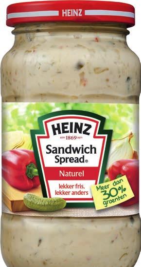 1+1 GRATIS* Heinz sandwich spread 2 potten à 303