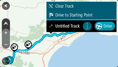 Navigeren met een track Je kunt tracks importeren op je Rider met MyDrive. Als je een geïmporteerde track wilt gebruiken, ga je als volgt te werk: 1. Selecteer Mijn routes in het hoofdmenu. 2.