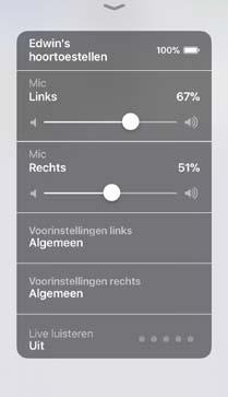 Bediening van uw hoortoestellen via uw iphone, ipad of ipod Standaard volume- en programmabediening (drie keer klikken) Druk 3x op de Homeknop op uw Apple-apparaat om toegang te krijgen tot standaard