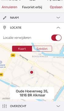 Locatie U kunt ook een locatie aan uw Favoriet koppelen.