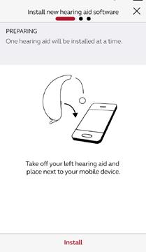 Uw nieuwe hoortoestelsoftware installeren De app begeleidt u stap voor stap.