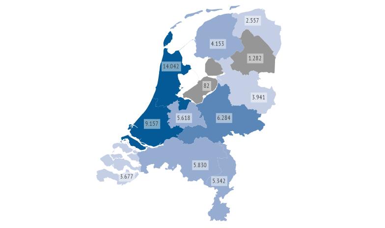 Figuur 1 Aantal rijksmonumenten per provincie (peildatum eind 2017) Uit de figuur kan worden opgemaakt dat er veel rijksmonumenten in Noord-Holland en Zuid-Holland zijn en zeer weinig rijksmonumenten