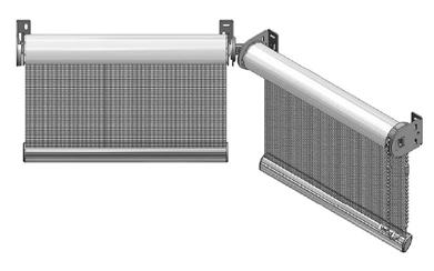 BEDIENING GEKOPPELD ROLGORDIJN ONDER EEN HOEK ALGEMEEN OPTIES 230 Vac QS83.0 Handbediening Metalen of RVS kogelketting Br.: 950 - / Hg.: 300-4000 mm Minimale breedte aan bedieningszijde is 950 mm.